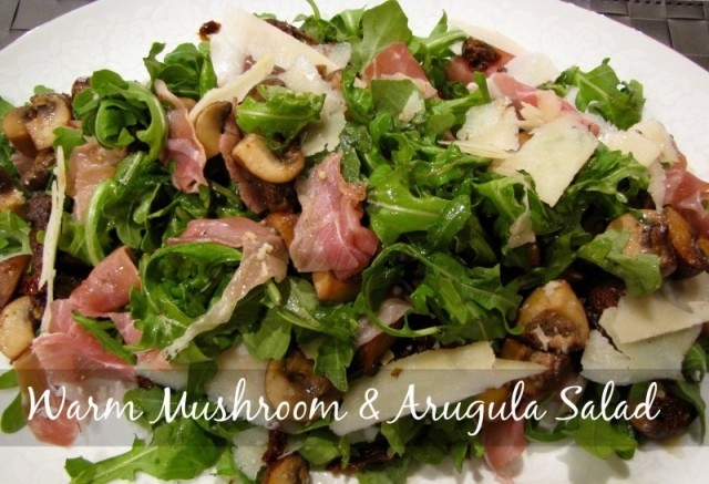 Warm Mushroom & Arugula Salad